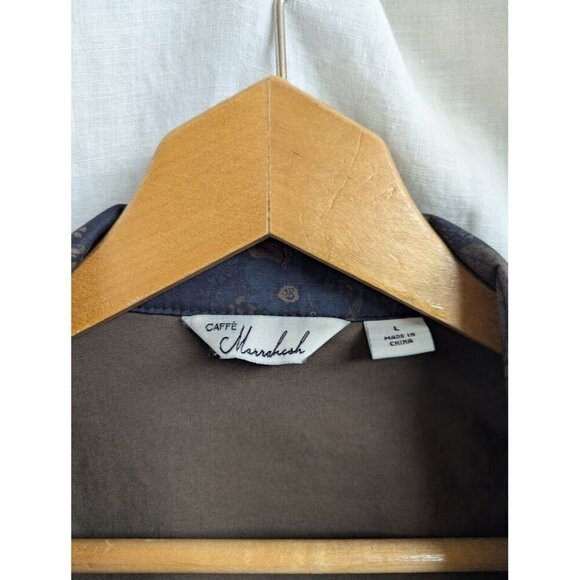 Caffe Marrahesh women's large Navy and floral light button up jacket casual F8 - Picture 3 of 13